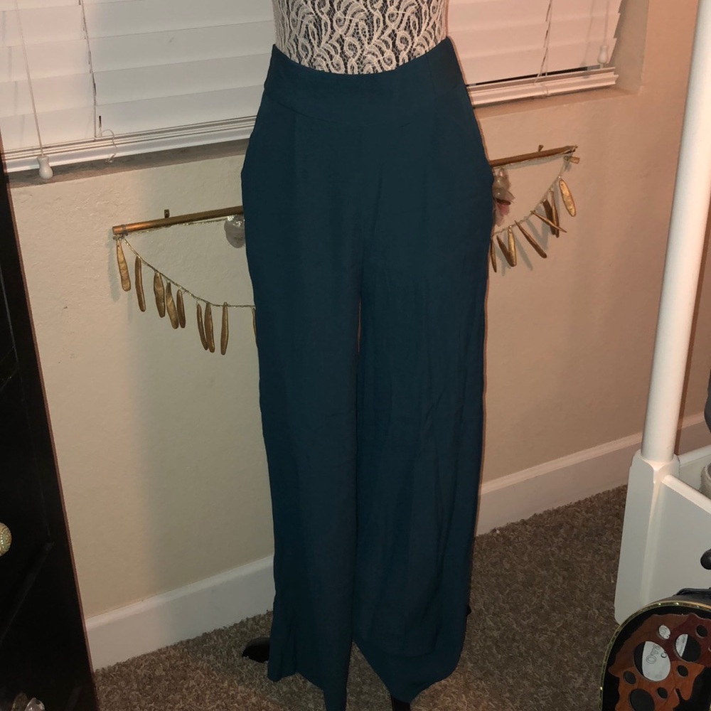 Free People teal flowy pants XS